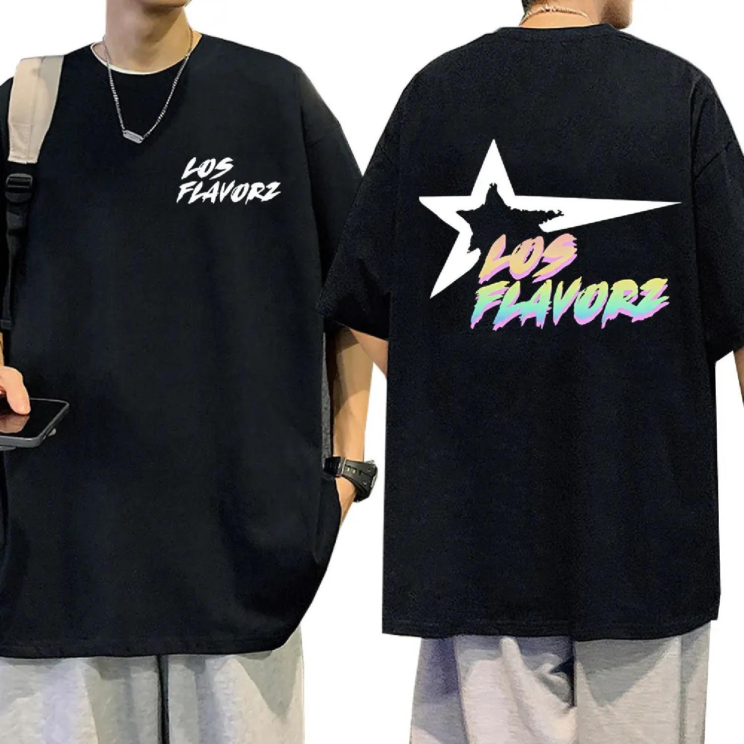 

Rapper Dei V LOS FLAVORZ 2025 New Album T-shirts Men s Women Clothing Hip Hop Pop Music T-shirt Oversized Cotton O-Neck T Shirt S чёрный