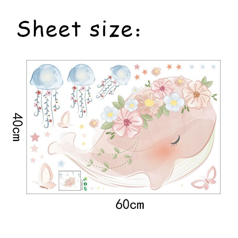 Tapeta na tapetu Nový roztomilý růžový věnec Medúza Nálepka na stěnu Dětské pokoje Ložnice Dekorace do obývacího pokoje