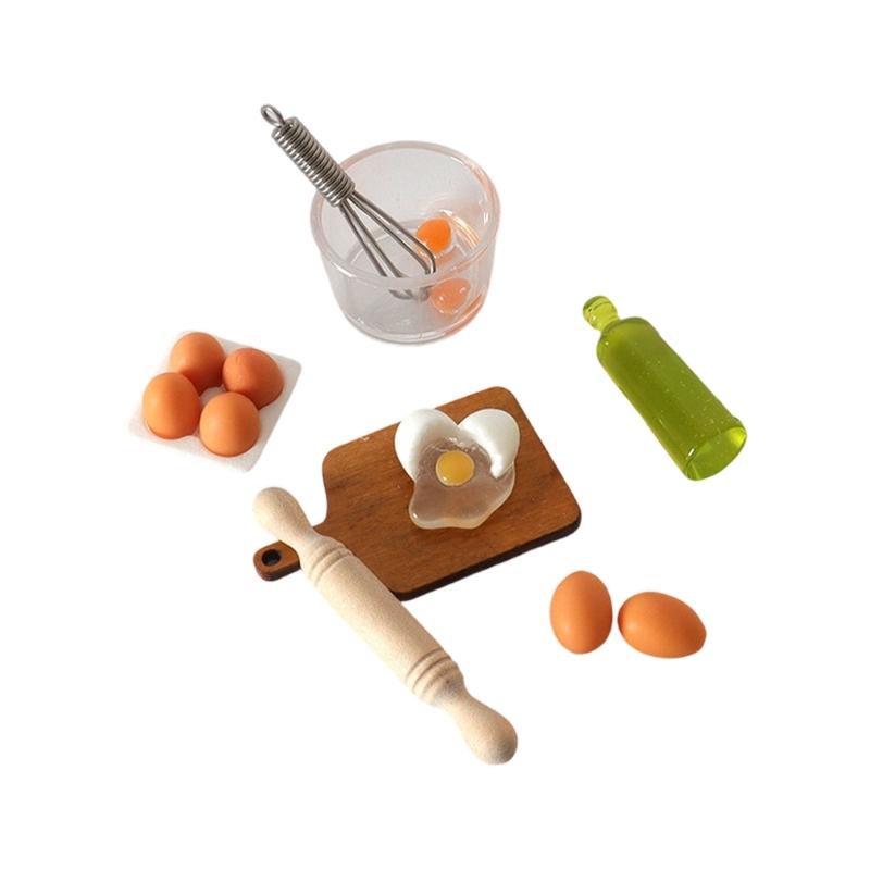 

High Quality Plastic Miniature Model of Flour Eggs Making Station for 1/12 Dollhouses Accessories