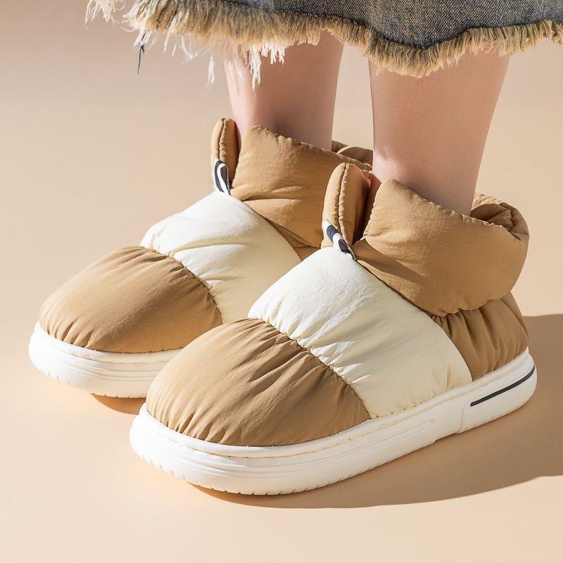 Fashion EVA Waterproof Indoor Slippers Women Men Winter Platform Shoes Warm Plush Kitchen Working Slippers Female Male Home Floor Slides