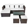 VidaXL Garden Lounge Set 4 Pcs with Cushions Wicker Brown 42585