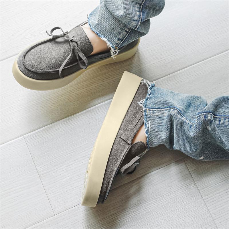 Fashion Spring new men's loafers Trendy comfortable designer styles Outdoor leisure street Classic Black Gray versatile youth shoes