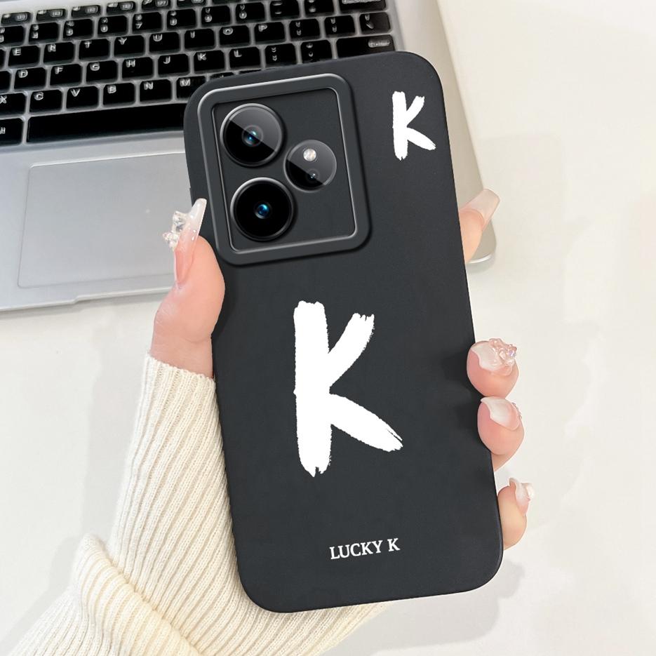 For Realme GT7 5G Case RMX5061 Cute Lucky Letters Cover Soft TPU Matte Phone Case For Realme GT 7 Pro GT7 T 7T GT7T Fundas Coque
