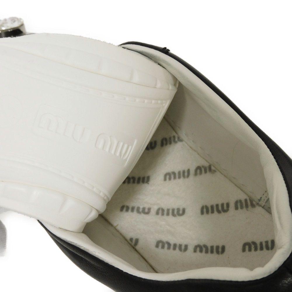 Used 12166 Crystal Low-Tops 5E907C 7896 Size 35 White Beaded Rubber Silver Platform 8.7" Logo Embossed Women's from