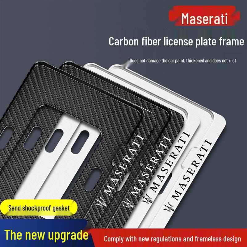 Maserati License Plate Frame for Levante & Ghibli - Complies with New Traffic Regulations