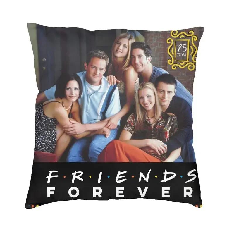 Friends Charaktere Klassisches Poster Kissenbezug TV-Show Samt Niedlicher Kissenbezug für Sofa Doppelseitiger Druck Kissen