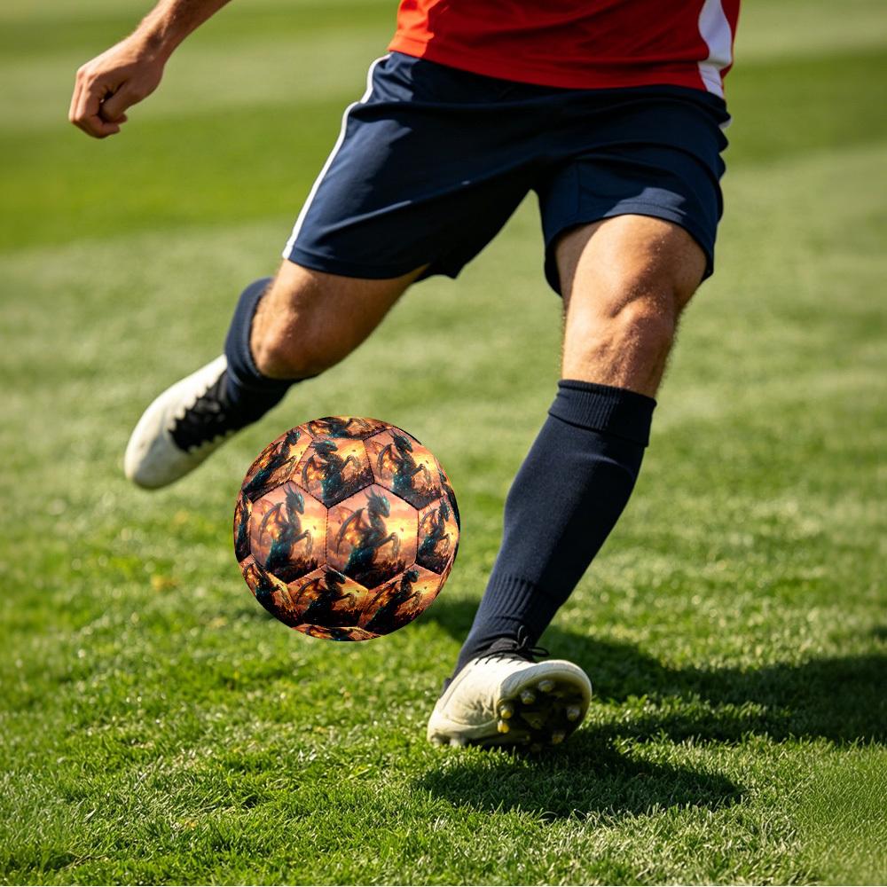 1pc Dragon Fantasy Sunset Theme Soccer Ball Football, Size 5, Lightweight PVC, Outdoor Training Soccer Ball,Sports Gift t61482