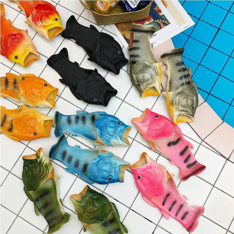 Women’s Summer Fish Slippers - Funny Trendy Sandals for Beach, Outdoor, Parent-Child & Couples