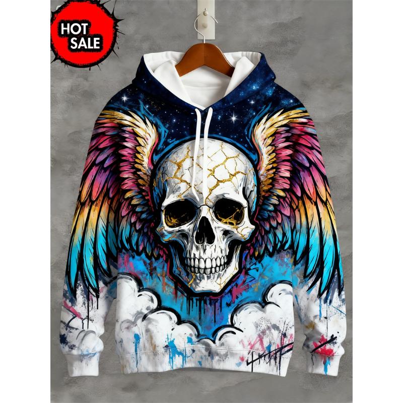 New Skeleton Skull Graphic 3D Print Hoodies For Man Oversized Hooded Sweatshirts Harajuku Tracksuits Pullover Tops Coat Clothing