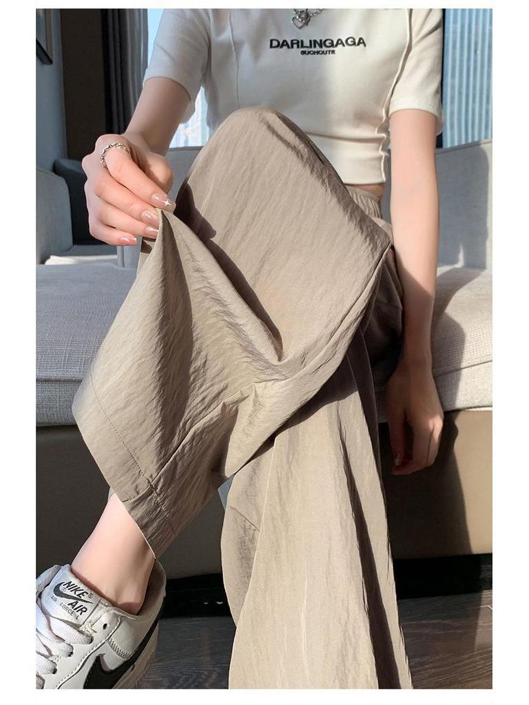 Women's Retro High-Waist Wide-Leg Pleated Pants - Summer Casual Loose Fit