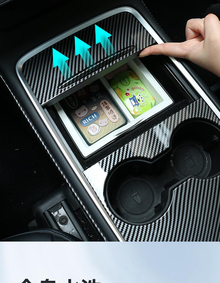 Eco-Friendly Double-Layer Armrest Storage Box for Tesla Model Y Center Console