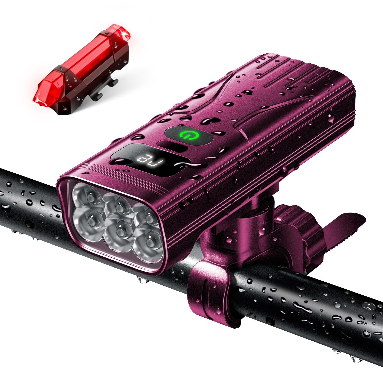 

6400mAh Bicycle Headlight with Adjustable USB High Battery Level Waterproof and Aluminum Alloy Ideal for and Outdoor Activities High-Capacity