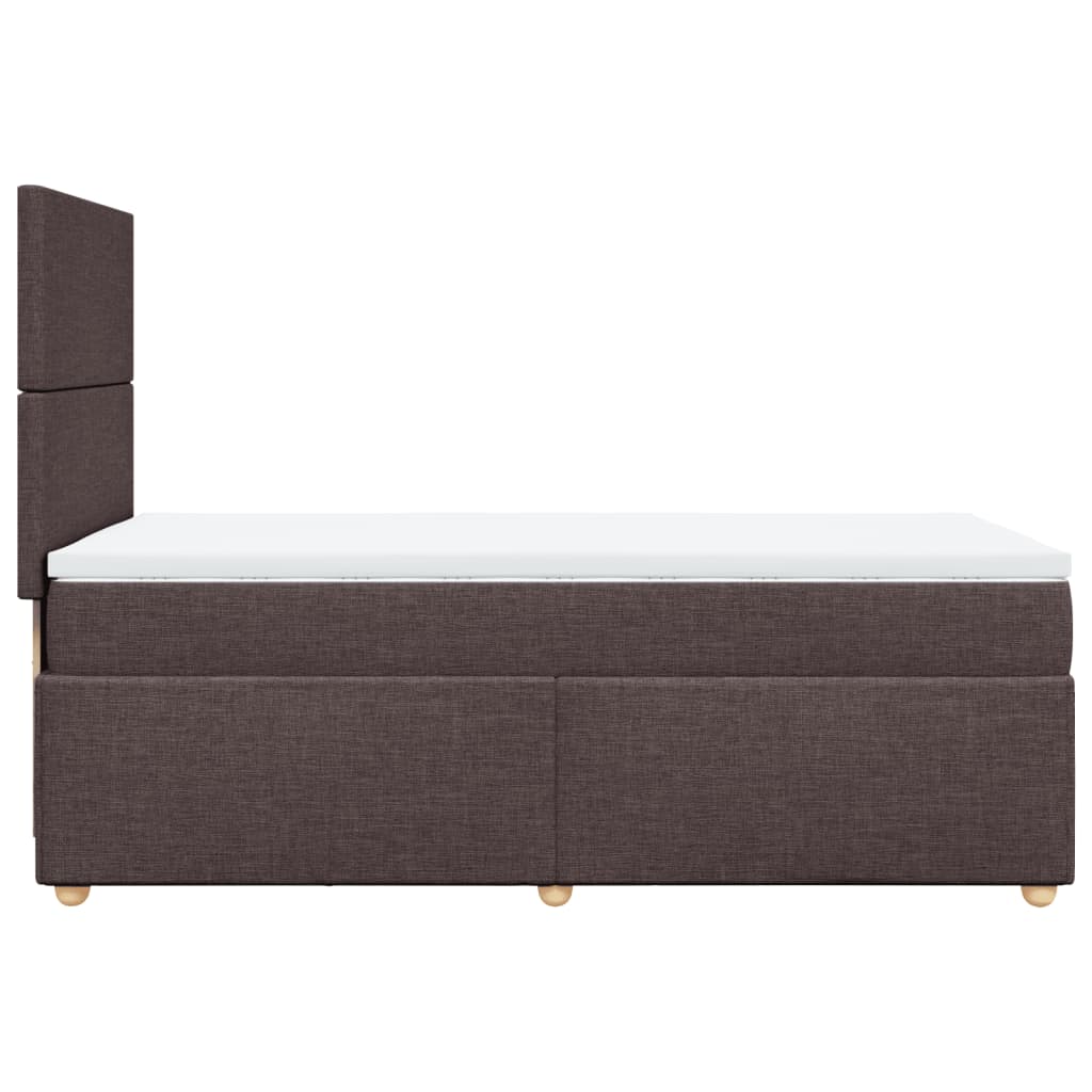 Box Spring Bed with Mattress Dark Brown 100x200 cm Fabric