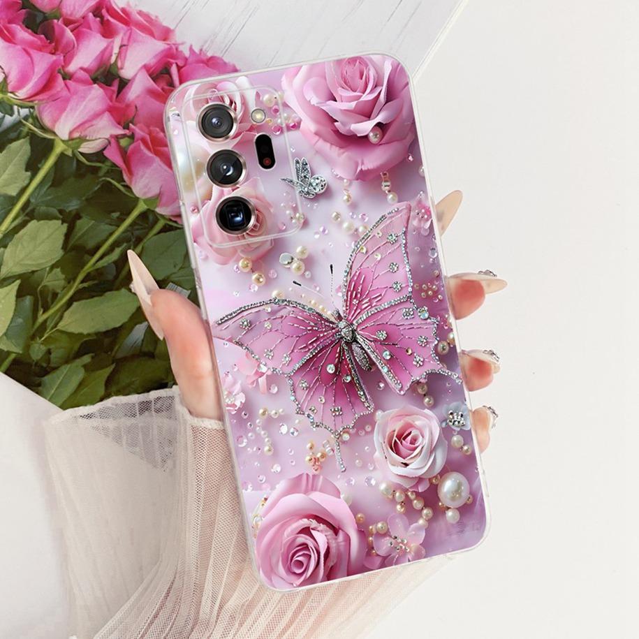 Case For Samsung Galaxy Note 20 Ultra Cover Popular Flower Soft Silicone Coque Slim TPU Bumper For Samsung Note 20 Note20 Fundas