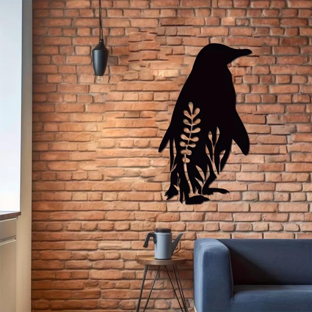 1pc Penguin Metal Wall Art Charming Metal Wall Décor for Home, Ideal for Kitchen, Bathroom, Living Room, Bedroom, and Gift Ideas
