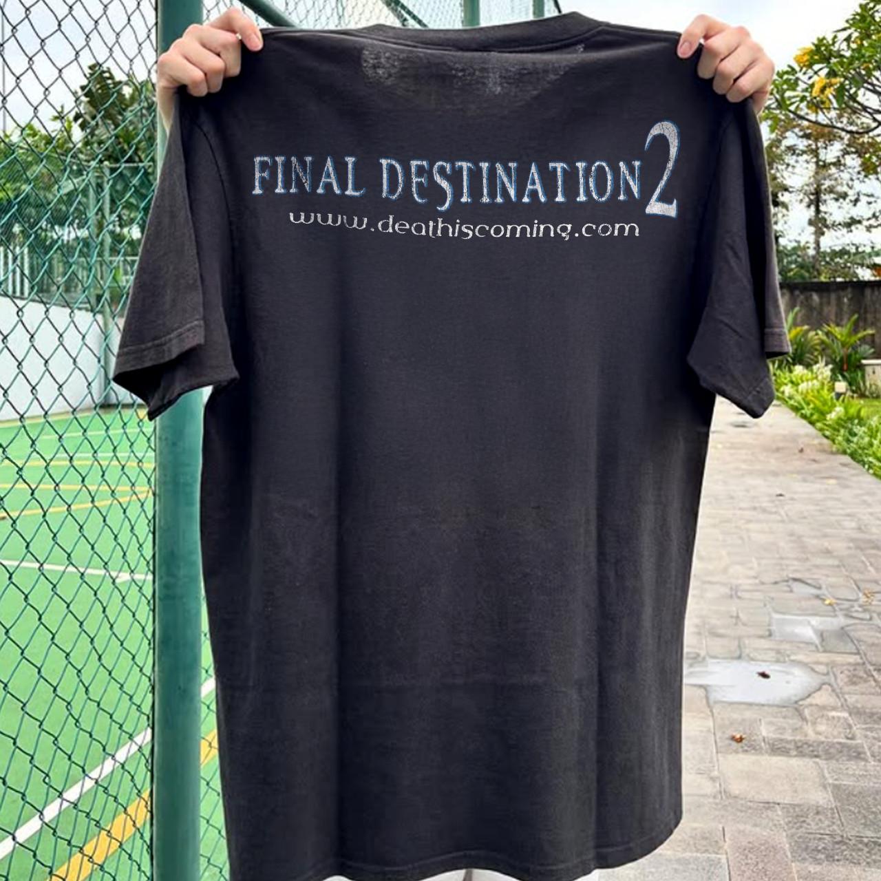 Y2K Final Destination 2 Aged T-Shirt Black XL XL