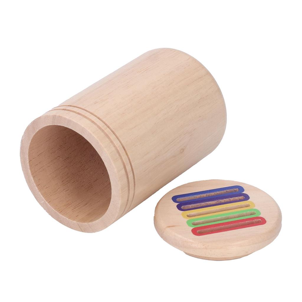 Color Sorting Sensory Toy Wooden Color Sorting Coin Box Toy Children Educational Color Sorting Cup F