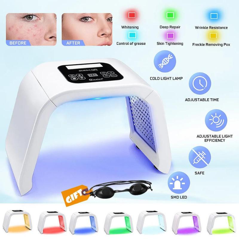 Ready Omega 7 Colors PDT LED Facial Mask Light Therapy Light Skin Rejuvenation Device Spa Acne Remover