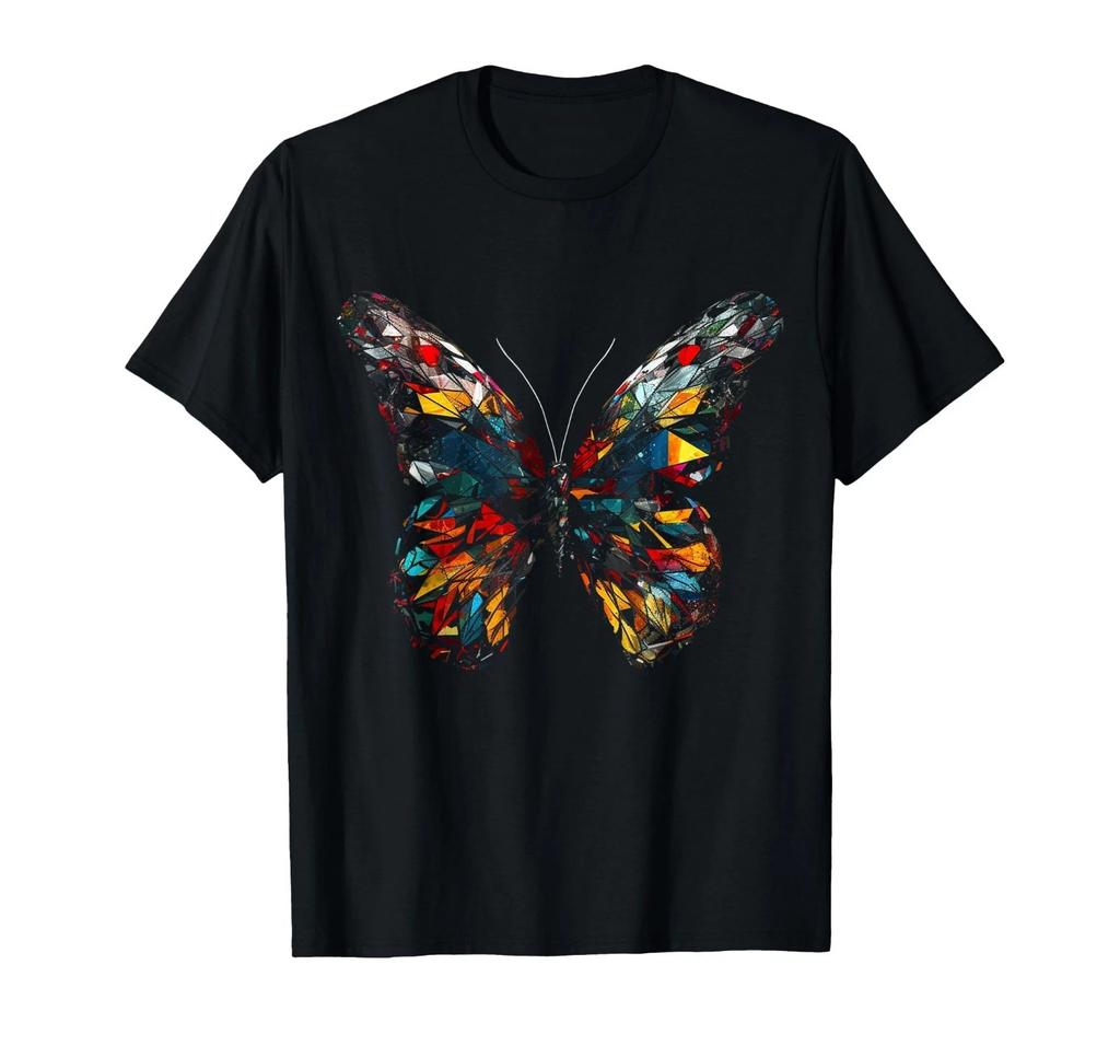 Butterfly Colourful Polygon - Art Animal Butterfly T-Shirt