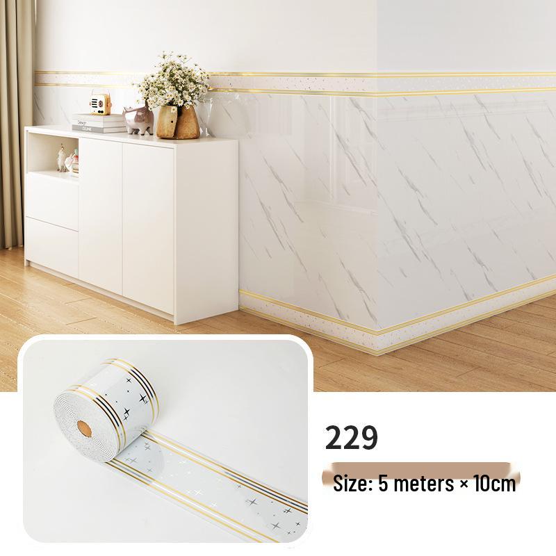 10cm X 5m Self-Adhesive Wall Sticker Roll: Tile Skirting Board & Corner Decoration