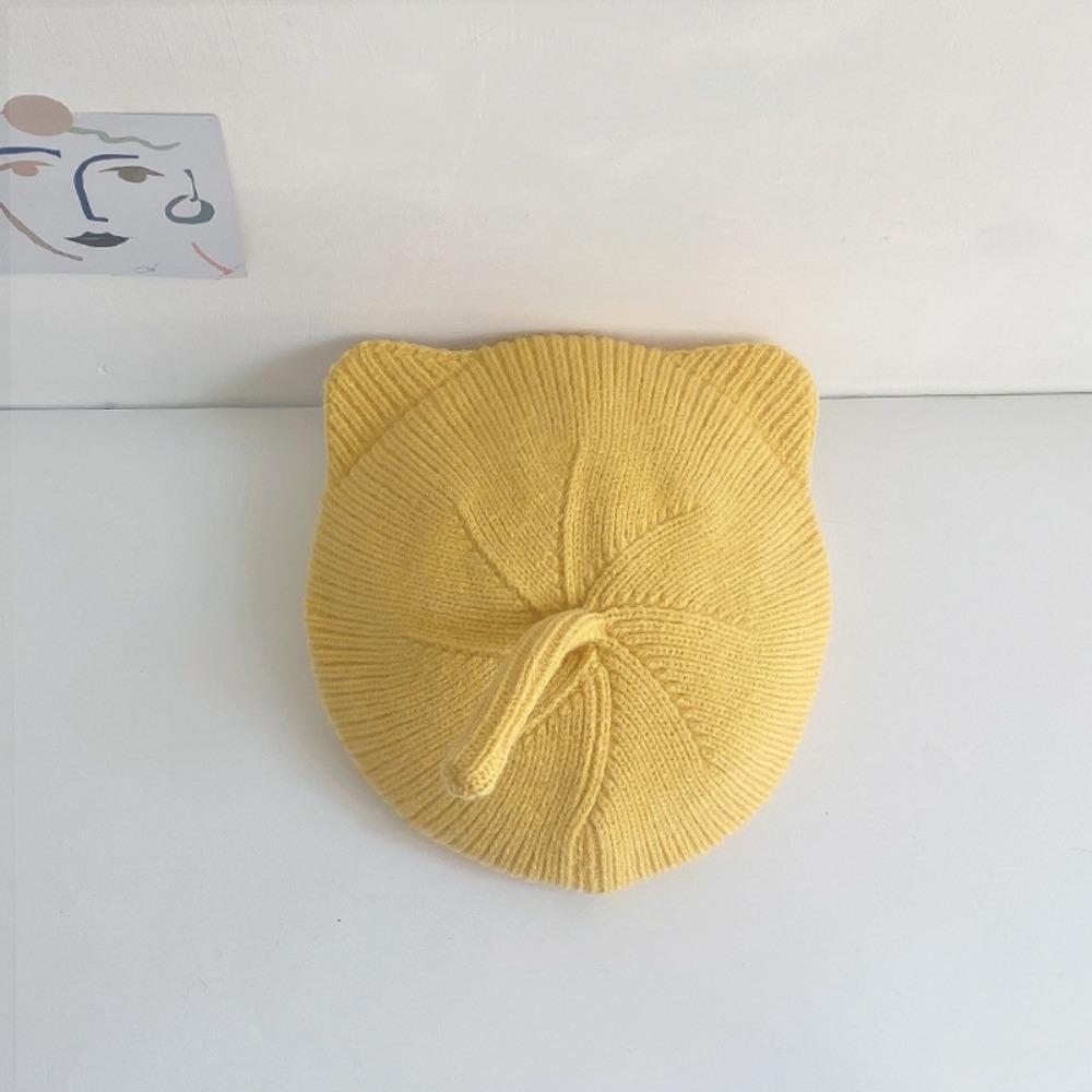 Solid Color Baby Beret Hat 1-6y Boys Girls Painter Hats Lovely Cat Ear Baby Hat Kids