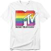 MTV - Rainbow Pride Logo - Adult Unisex Short Sleeve T-Shirt - White