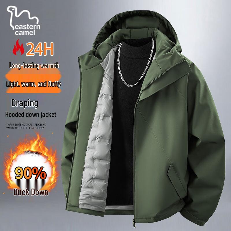 EASTERN CAMEL Men s Winter Workwear Hooded Duck Down Jacket 2XL