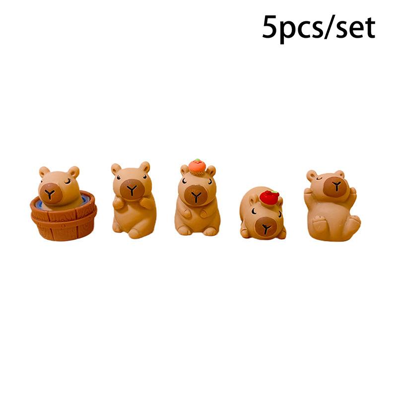 Mini Capybara Resin Miniature Figurine Resin Diy Accessories Desktop Small Ornaments Homemade Car Decoration Figurines