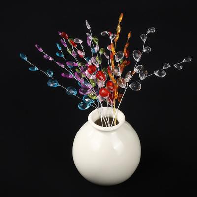 50PCS Craft Decoration Crystal Bud Branches Bridal Tiara Wedding Party Artificial Bouquet DIY For Home Crystal Flower Acrylic