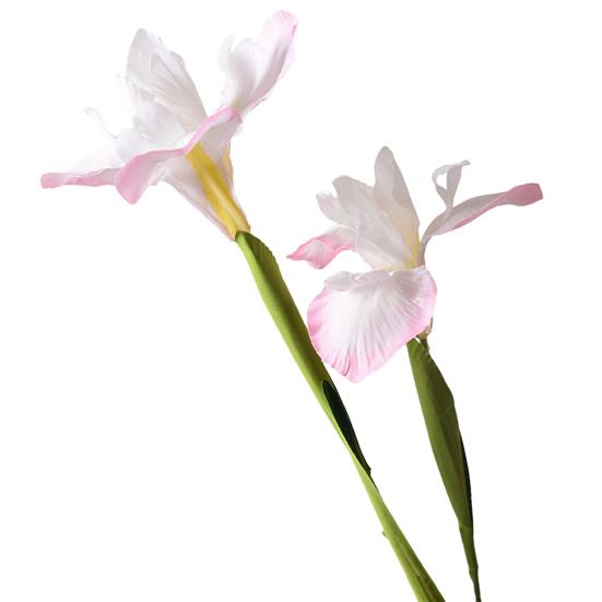 Artificial Iris Flower 2 Heads Faux Silk Flower Bouquet Long Stem Fake Iris Flowers for Floral Arrangements Table Centerpiece Party Wedding Decor