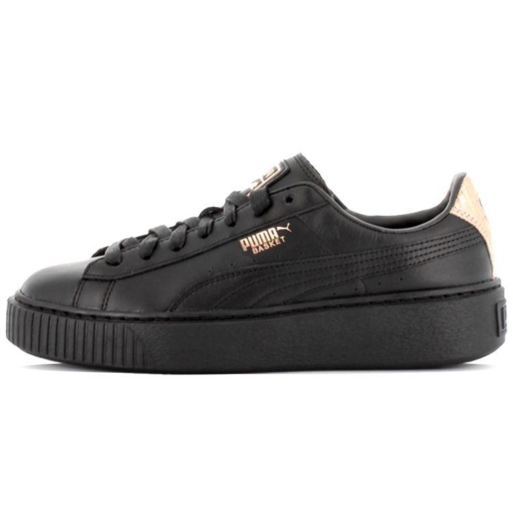 Puma Basket Platform Rg Lightweight Durable Non-Slip Low-Top Sports Sneakers Women sneakers Black 368190-01 35.5