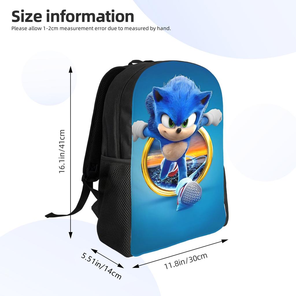 Sonices the H-Hedgehogs Backpack Kawaii Backpacks Male College Soft High School Bags Designer Rucksack