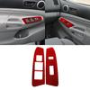 For Toyota Tacoma Double Cab Red Carbon Fiber Front Window Control Cover Trim