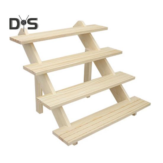 Mehrschichtiger Desktop-Aufbewahrungs-Organizer, Pflanzenständer aus Holz, glatte Kanten, gratfrei, starkes, belastbares Präsentationsregal, Desktop-Organizer