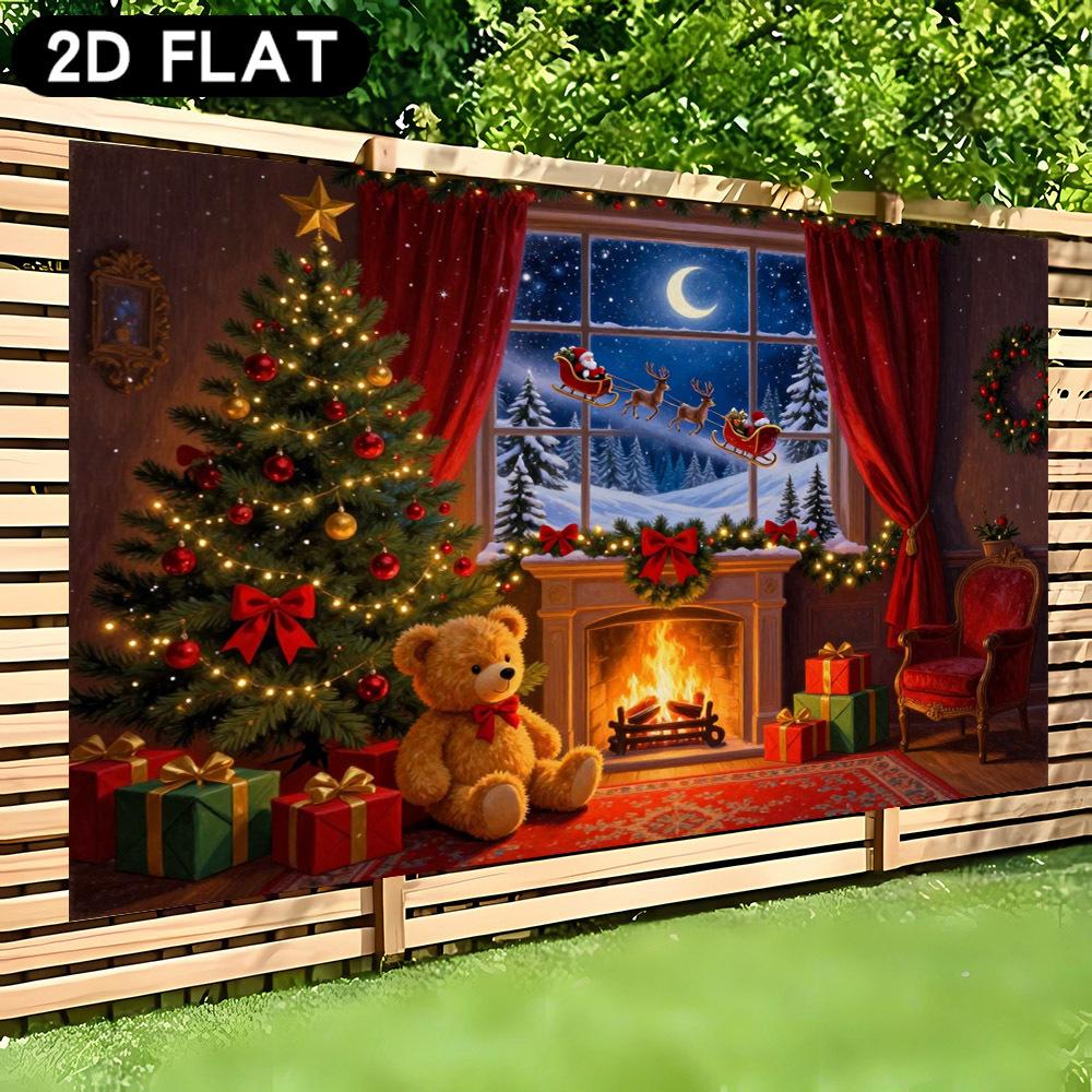 1Pcs Christmas Fireplace Plush Doll Decoration Background Winter Backdrop For Photo Studio Photo Booth Party