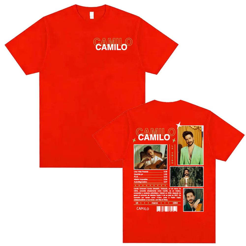 Singer Camilo 2025 Tour Graphic T Shirts Men's Clothing Harajuku Hip Hop Pop Music T Shirt Casual Summer Oversized T-shirts Tops