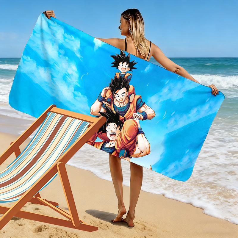 Dragon Ball Aufdruck Strandtuch, Großes Weiches Schnelltrocknendes Handtuch für Strand Camping Schwimmen