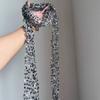 Personality Hot Girl Shining Silver Color Sequined Woven Hollowed-out Scarf Necklace for Women Fashion Designer Jewelry Gifts
