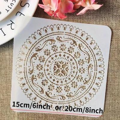9 Stück/Set Mandala Runde Geometrie DIY Schablonen zum Schichten Malen Scrapbook Ausmalen Prägen Album Dekorative Vorlage