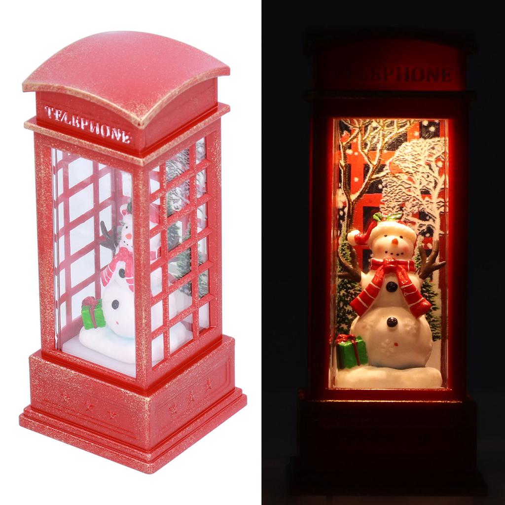Christmas Decorations Telephone Booth Decoration Night Light Home Decoration Luminous Decoration GiftSnowman