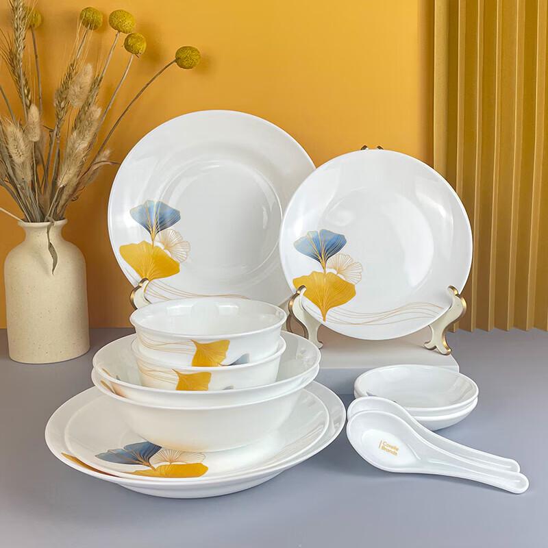 Corelle Ginkgo Ice Brew 12-Piece Dinnerware Set