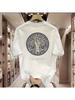 Retro Statue Of Liberty Circular Pattern Unisexs Tshirt Casual Cotton Short Sleeved Top