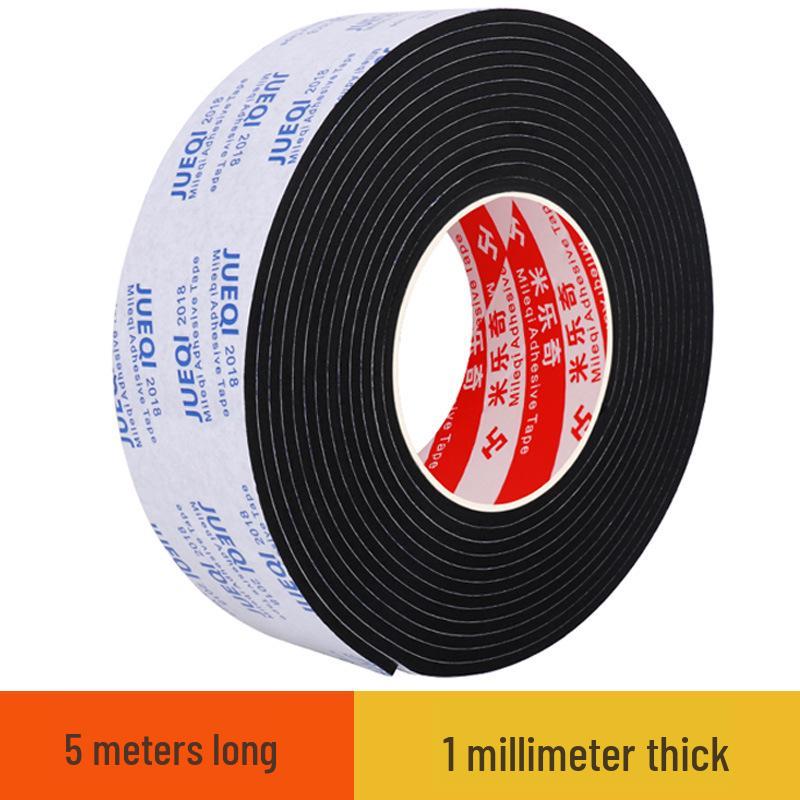 Mileqi Black & White EVA Foam Tape 1-3mm - Soundproof, Seal, Shock Absorbent, Single-Sided Adhesive