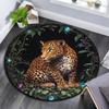 Runder Leoparden-Teppich, Teppich für Wohnzimmer, Schlafzimmer, Sofa, Spielzimmer-Dekor, Rutschfeste Fußmatte