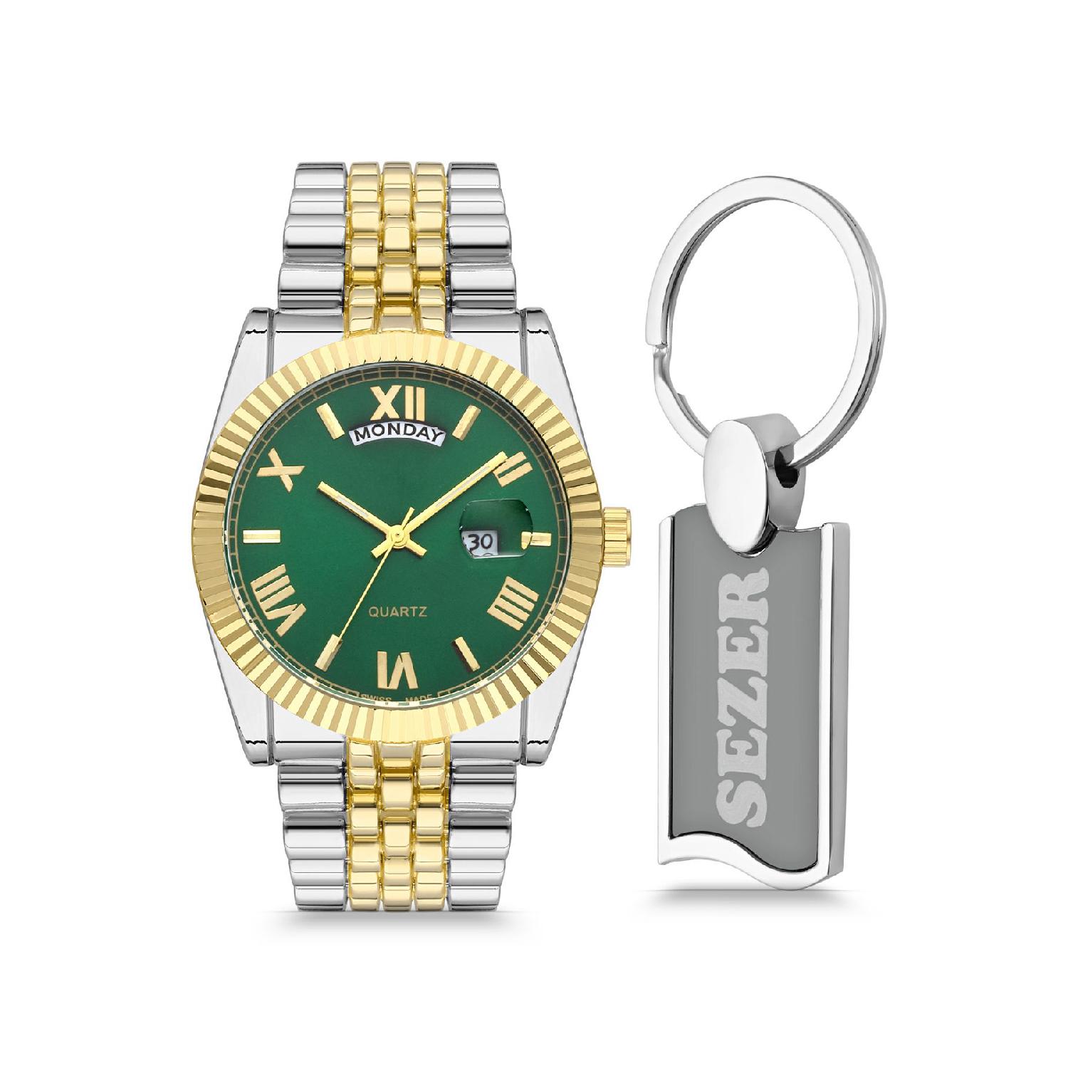 

Мужские наручные часы с металлическим персонализированным брелоком