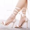2026 Fish Mouth High Heel Strap Sandals Beautiful Ribbon Silk Fabric High Heel Women's Shoes Banquet Wedding Dress Bridal Shoes