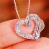 Exquisite Hollowed Out Heart-shaped Pendant Necklace, Elegant and Romantic Eye-catching Jewelry, Birthday and Valentine's Day Gifts