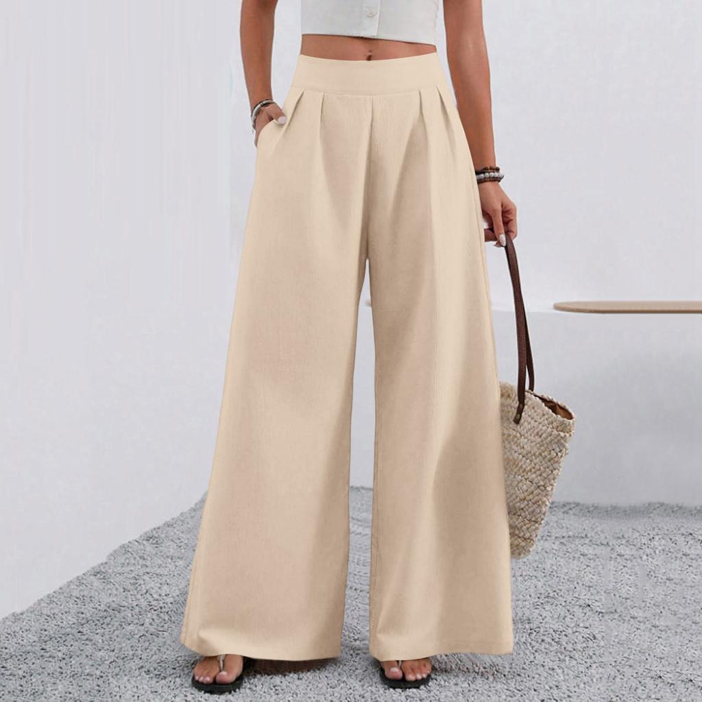 Modische Damenhose mit lockerem Schnitt, bequem, mit Taschen, hoch tailliert, vielseitig