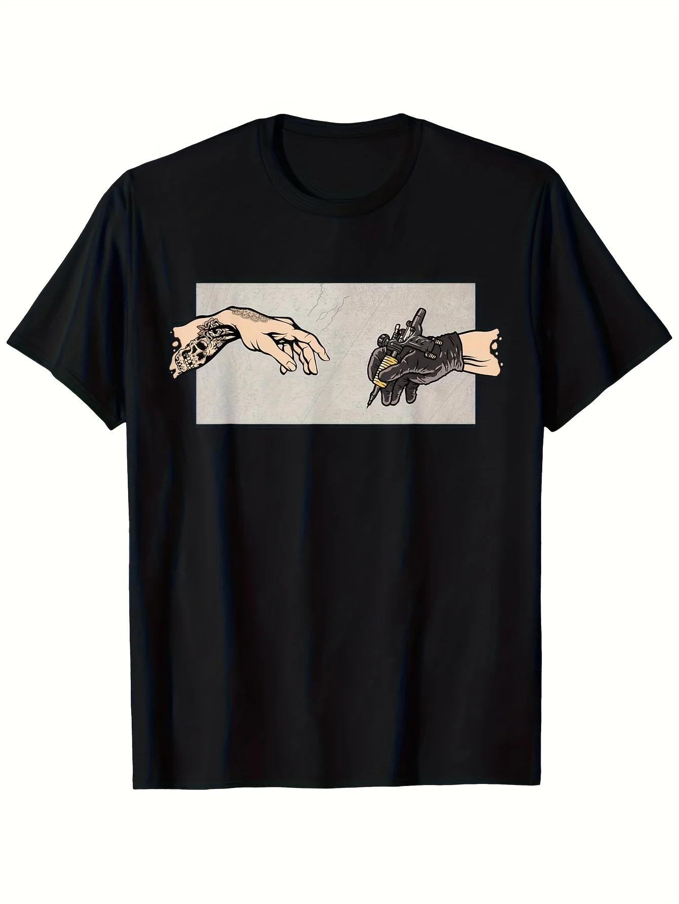

Tattoo Gun Tattoo Artist T-Shirts for and Women - Black T-Shirts Casual Wear Comfortable Fit M