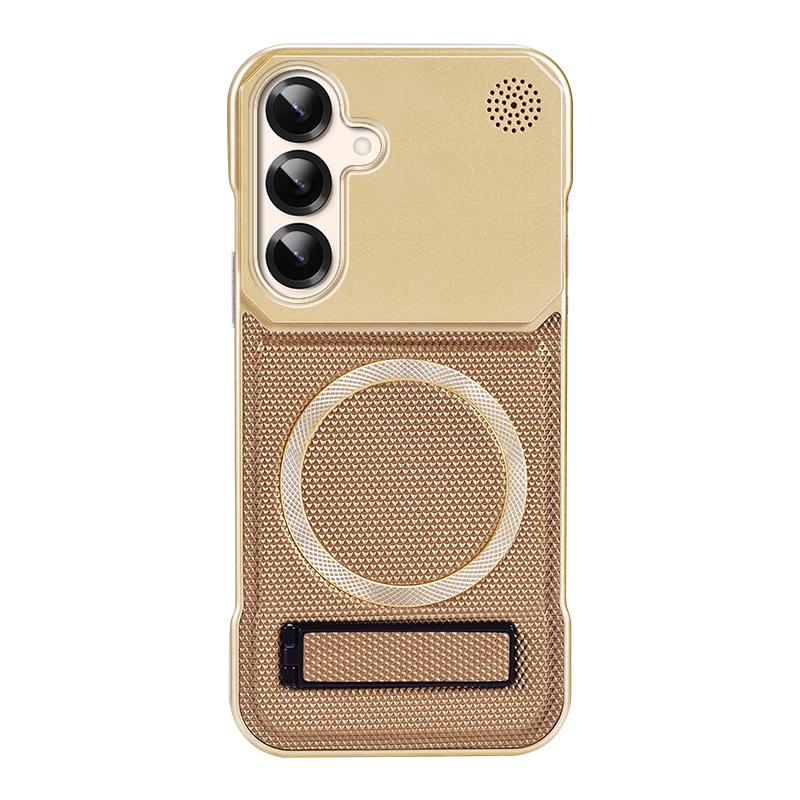 KEYSION Luxury Magnetic PU Leather Aromatherapy Phone Case for Samsung Galaxy S22 S23 Ultra Kickstand Borderless Back Cover